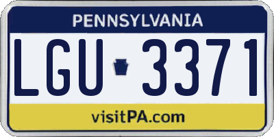 PA license plate LGU3371