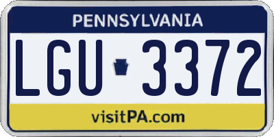 PA license plate LGU3372