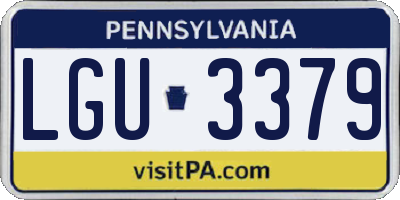 PA license plate LGU3379