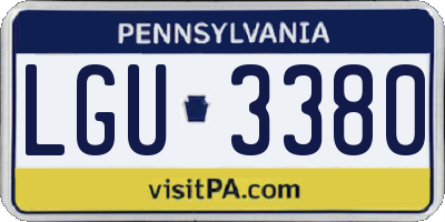 PA license plate LGU3380