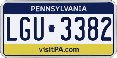 PA license plate LGU3382
