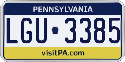 PA license plate LGU3385