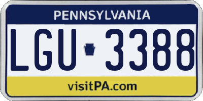PA license plate LGU3388
