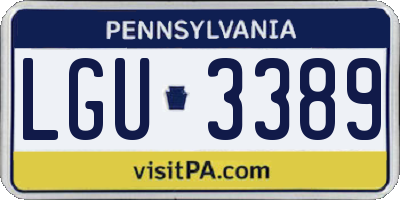 PA license plate LGU3389