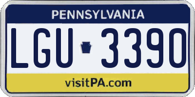 PA license plate LGU3390