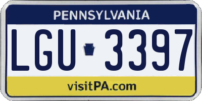 PA license plate LGU3397