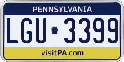 PA license plate LGU3399