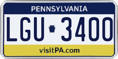 PA license plate LGU3400