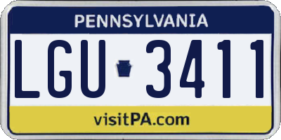 PA license plate LGU3411