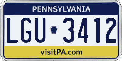 PA license plate LGU3412