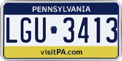 PA license plate LGU3413