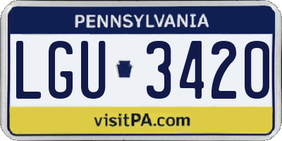 PA license plate LGU3420