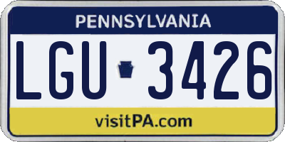 PA license plate LGU3426