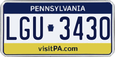 PA license plate LGU3430