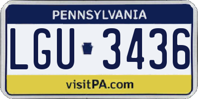 PA license plate LGU3436