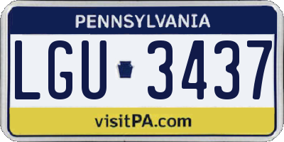PA license plate LGU3437