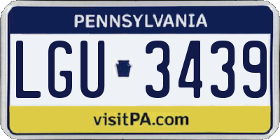 PA license plate LGU3439