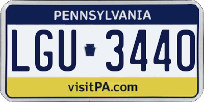 PA license plate LGU3440