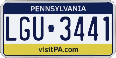 PA license plate LGU3441