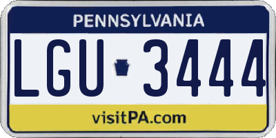 PA license plate LGU3444