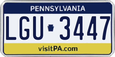 PA license plate LGU3447