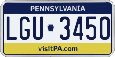 PA license plate LGU3450