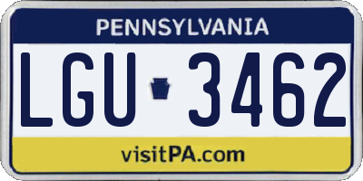 PA license plate LGU3462