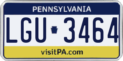 PA license plate LGU3464