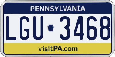 PA license plate LGU3468