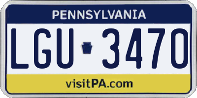 PA license plate LGU3470