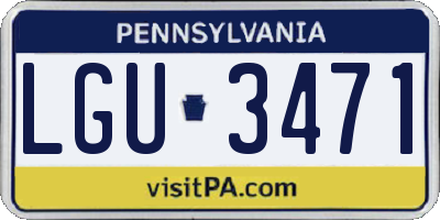 PA license plate LGU3471