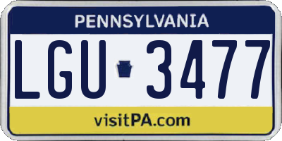 PA license plate LGU3477