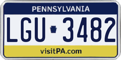 PA license plate LGU3482