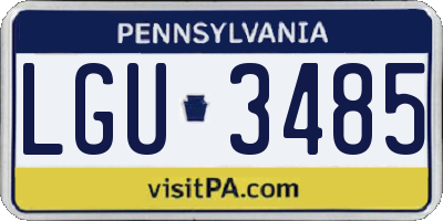 PA license plate LGU3485