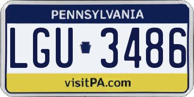 PA license plate LGU3486
