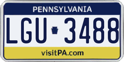 PA license plate LGU3488