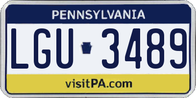 PA license plate LGU3489