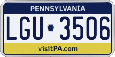 PA license plate LGU3506