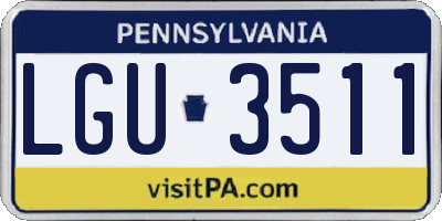 PA license plate LGU3511