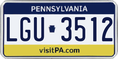 PA license plate LGU3512