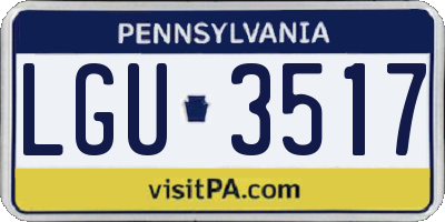 PA license plate LGU3517