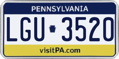 PA license plate LGU3520