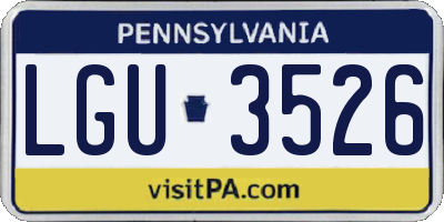PA license plate LGU3526