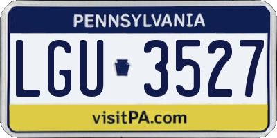 PA license plate LGU3527