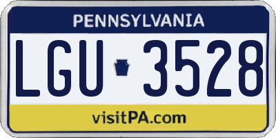 PA license plate LGU3528