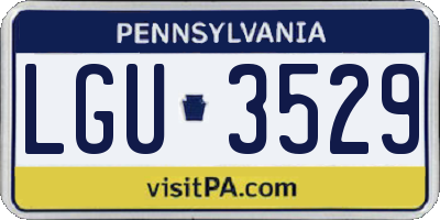 PA license plate LGU3529
