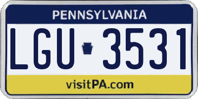 PA license plate LGU3531