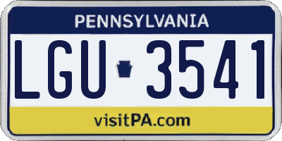 PA license plate LGU3541