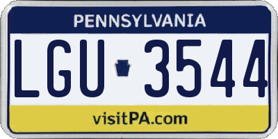 PA license plate LGU3544