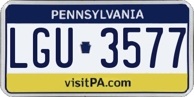 PA license plate LGU3577